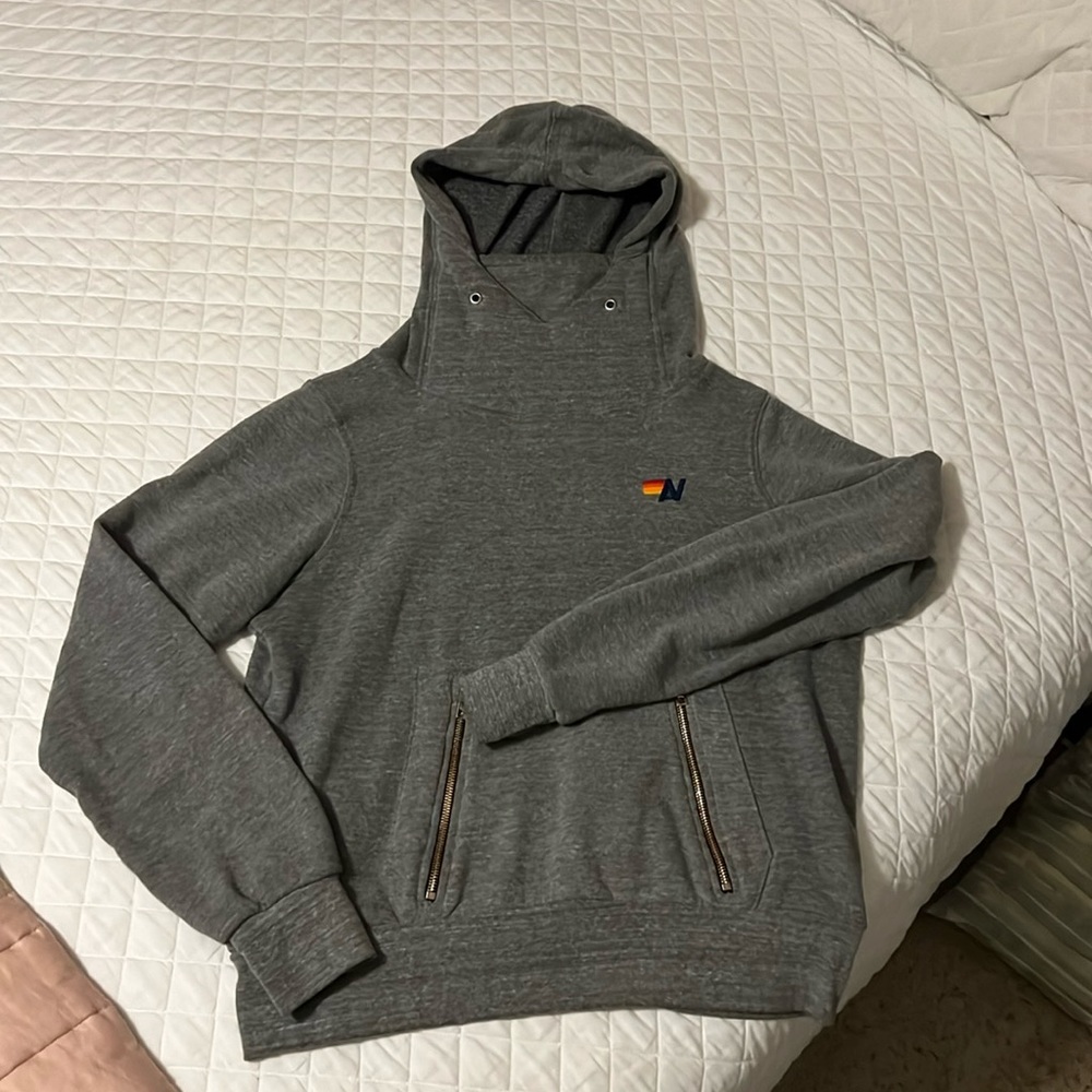 Aviator Nation Ninja Hoodie Grey Unisex Size Small